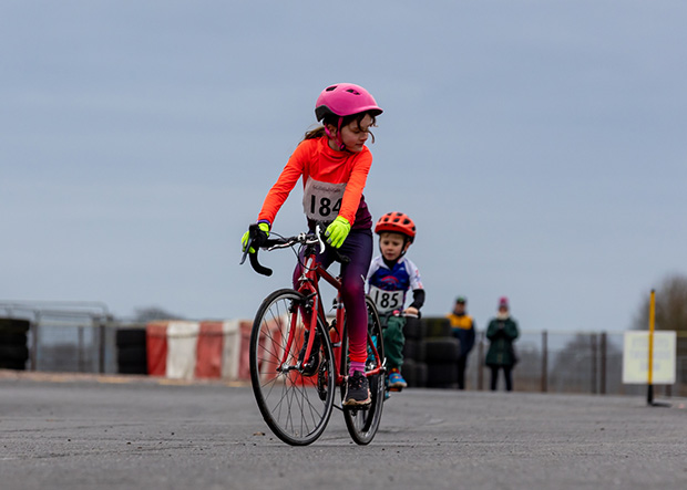 Two kids on bikes